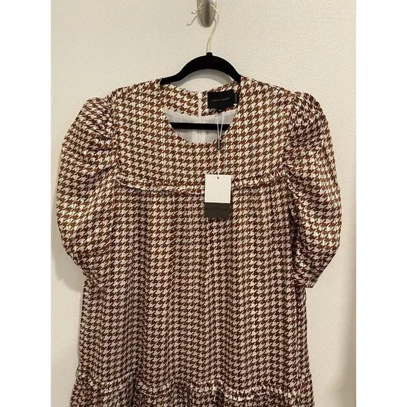$338 Birgitte Herskind Sus Shift Dress  Pepita Houndstooth Print Size US 12 XL - Picture 5 of 7